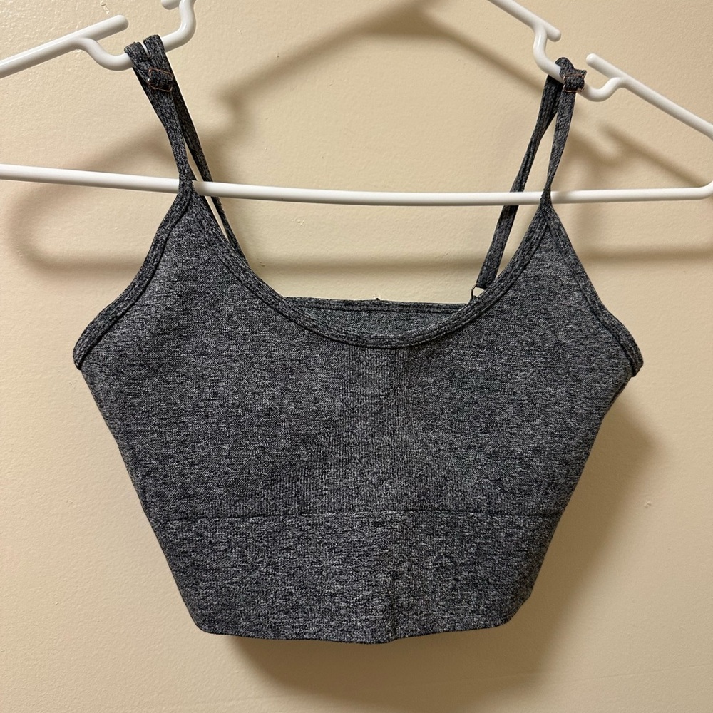 Gray Cropped Tank Top